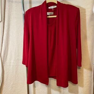 Kasper red shirt and jacket combo